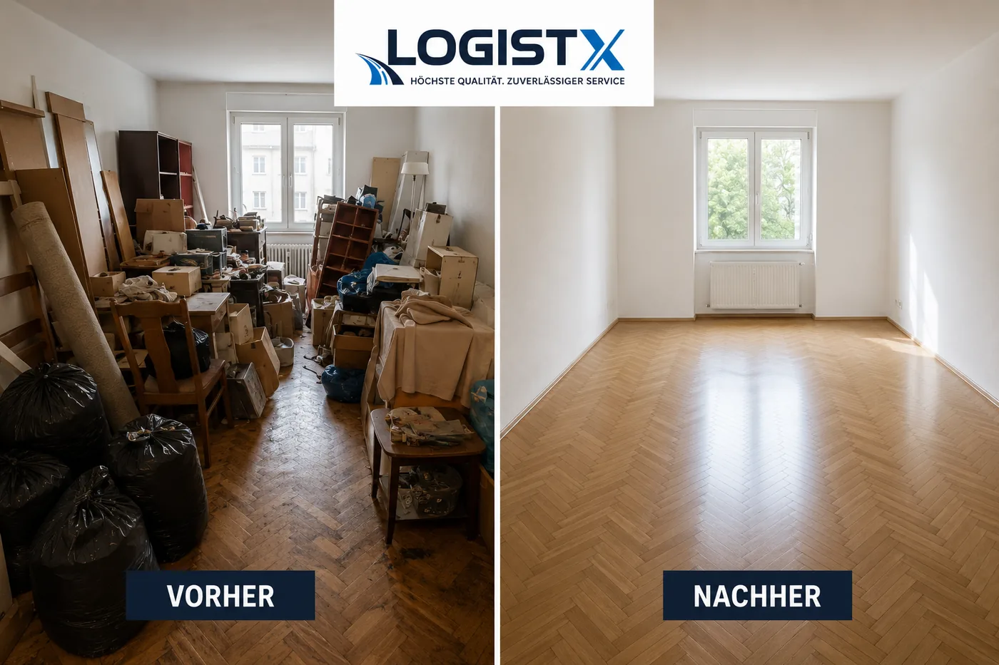 Entrümpelung vor und nach der Räumung